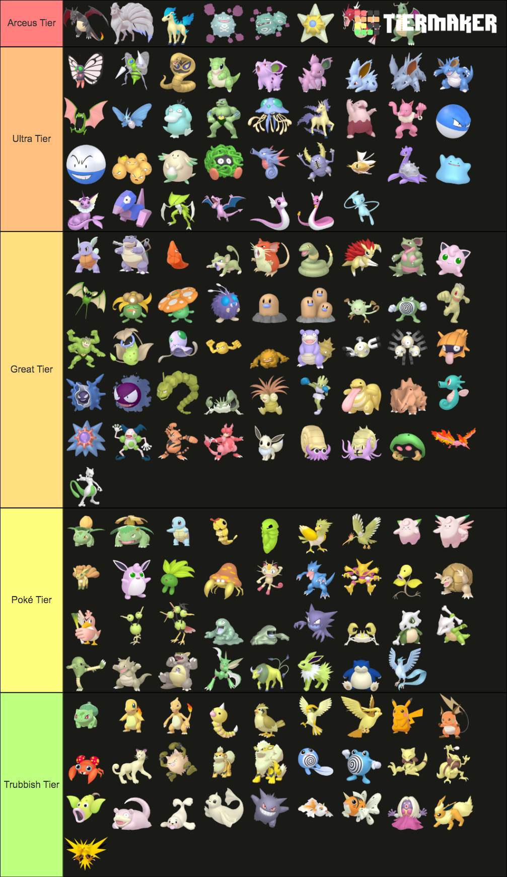 Pokémon 1G Shiny Tier List (Community Rankings) - TierMaker