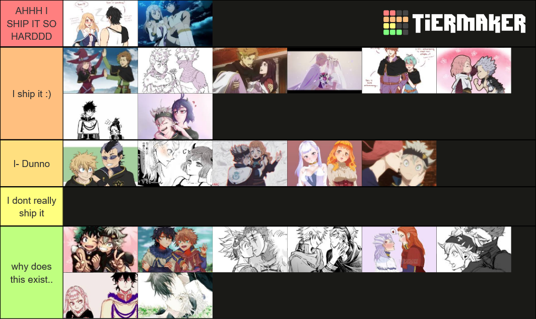 Black Clover Anime Ships Tier List Rankings) TierMaker