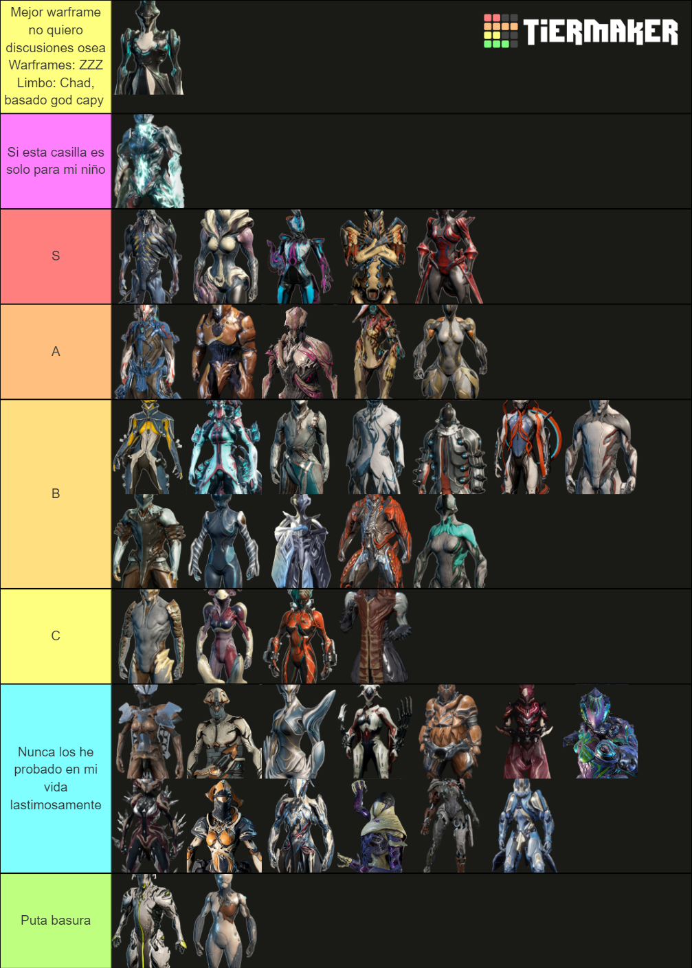 Warframe Tier List (Community Rankings) - TierMaker