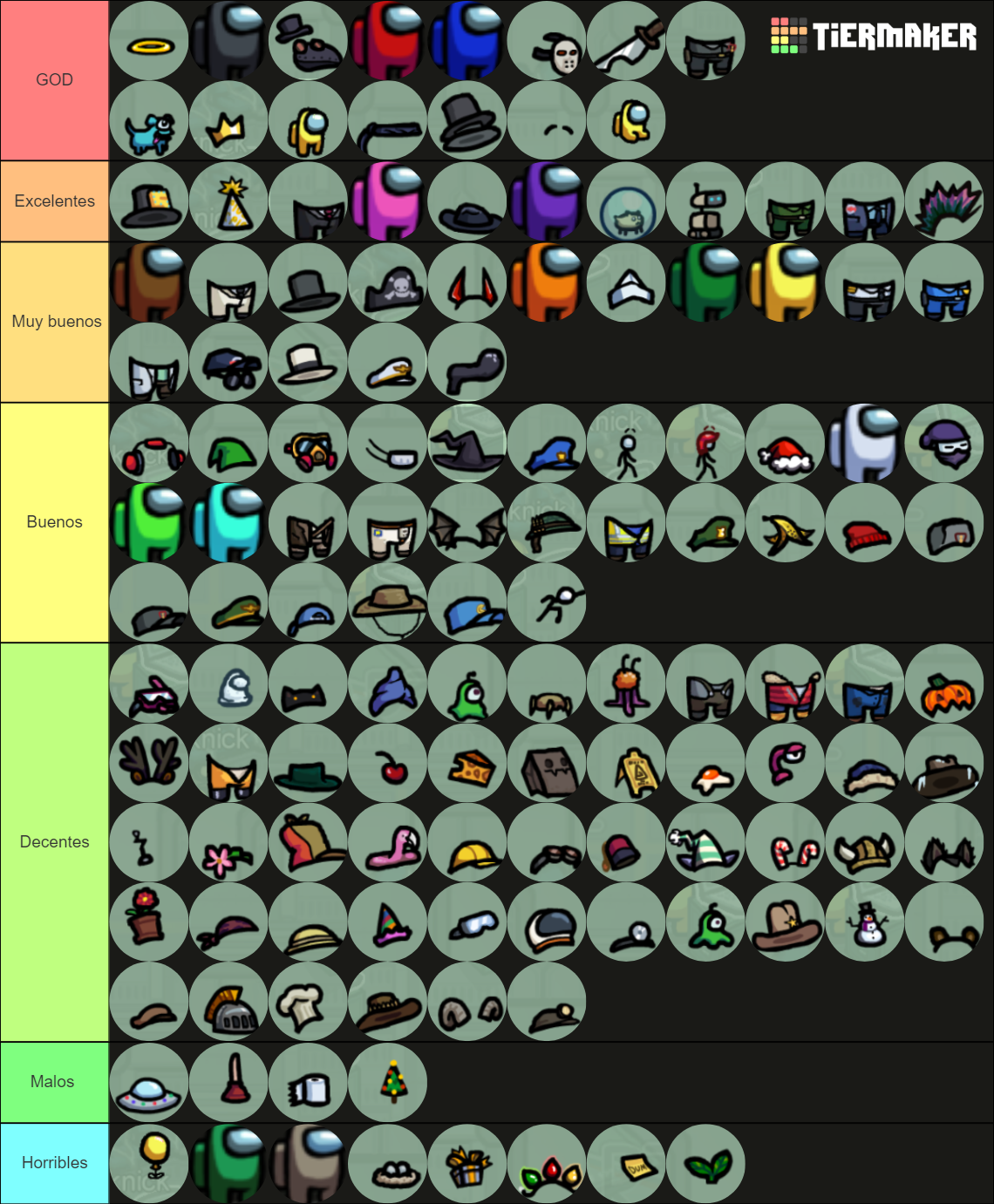 Among Us Cosmetics That Are From Among Us In Among Us Tier List (Community Rankings) - TierMaker