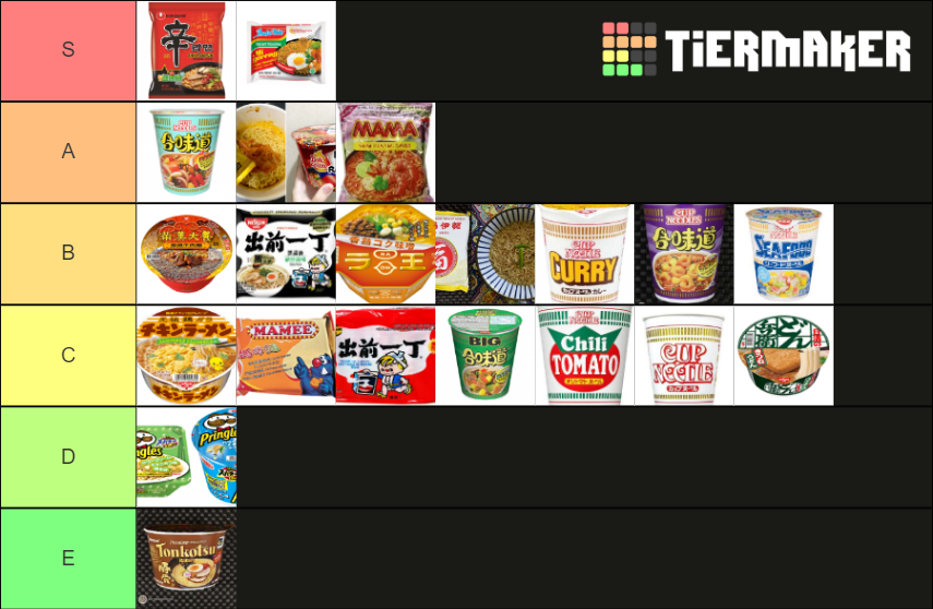 instant noodles Tier List Rankings) TierMaker