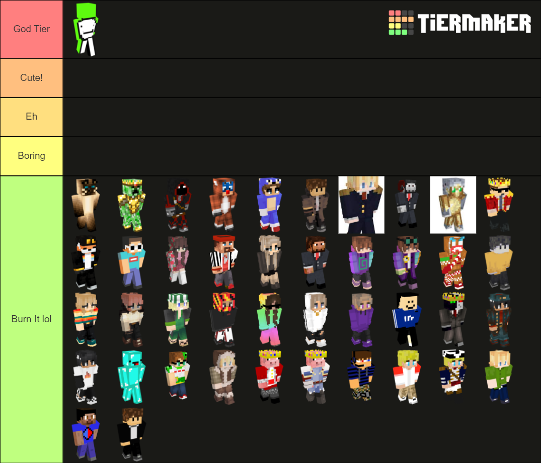 Dream SMP Skins Tier List (Community Rankings) - TierMaker