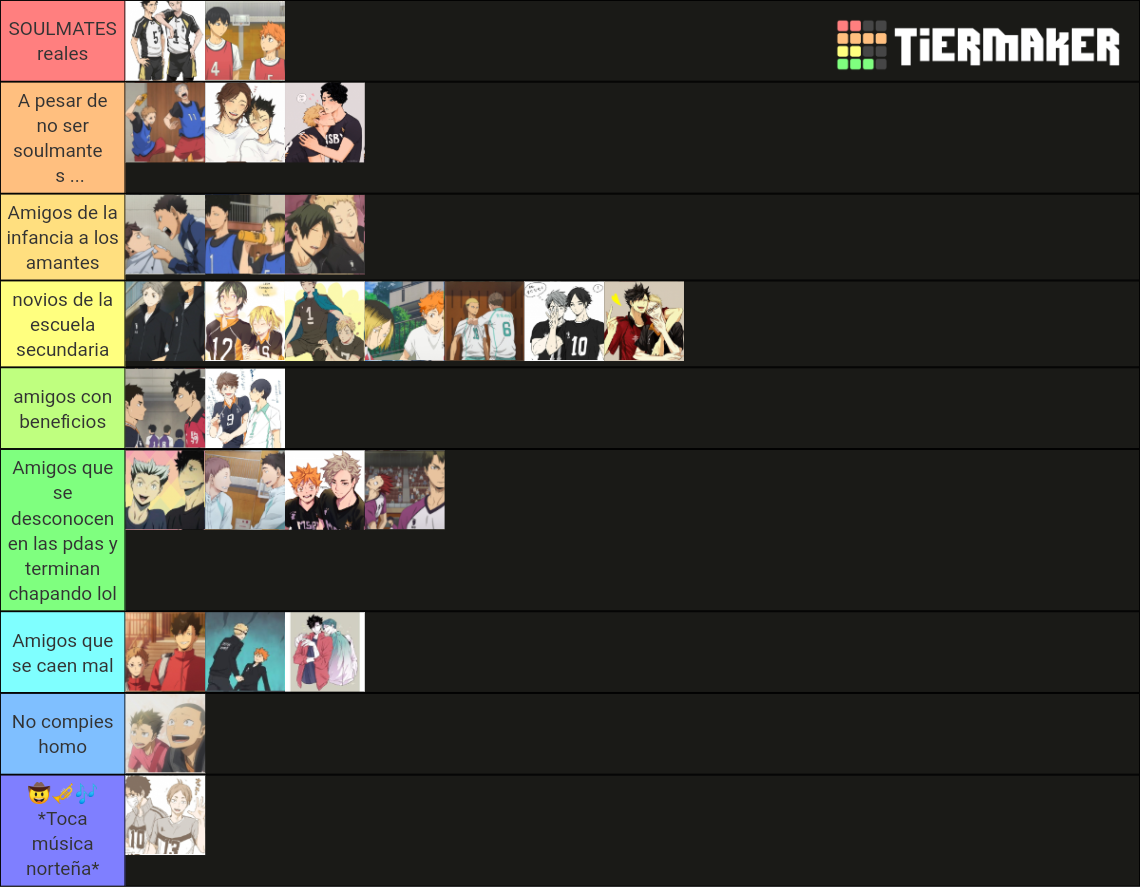 haikyuu ships Tier List (Community Rankings) - TierMaker