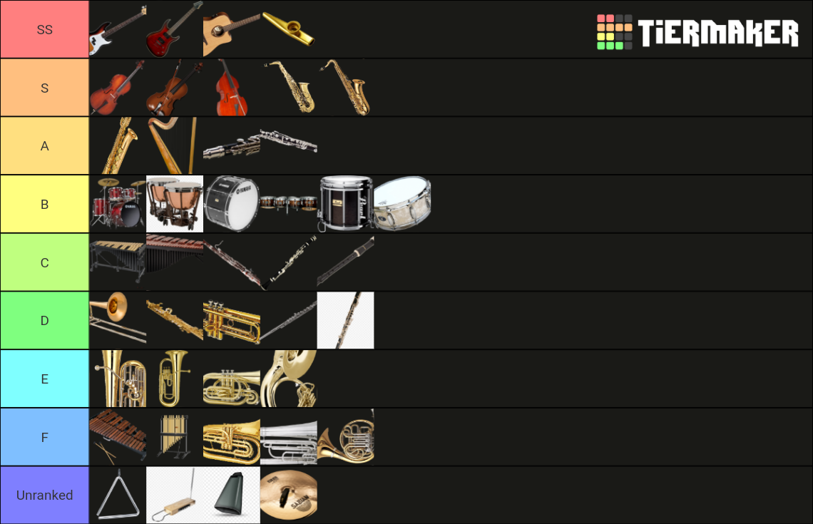 Musical Instruments Tier List Rankings) TierMaker