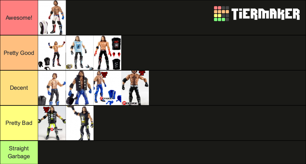 WWE AJ Styles Elite Action Figures Tier List Rankings