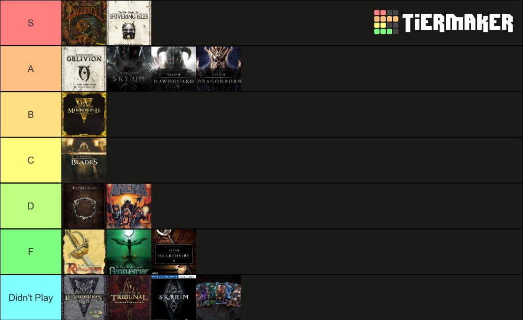 Elder Scrolls Games & DLC Tier List Rankings) TierMaker