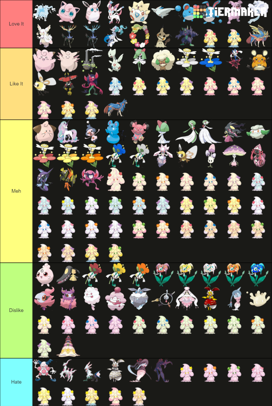 Fairy Type Pokémon Tier List (Community Rankings)  TierMaker