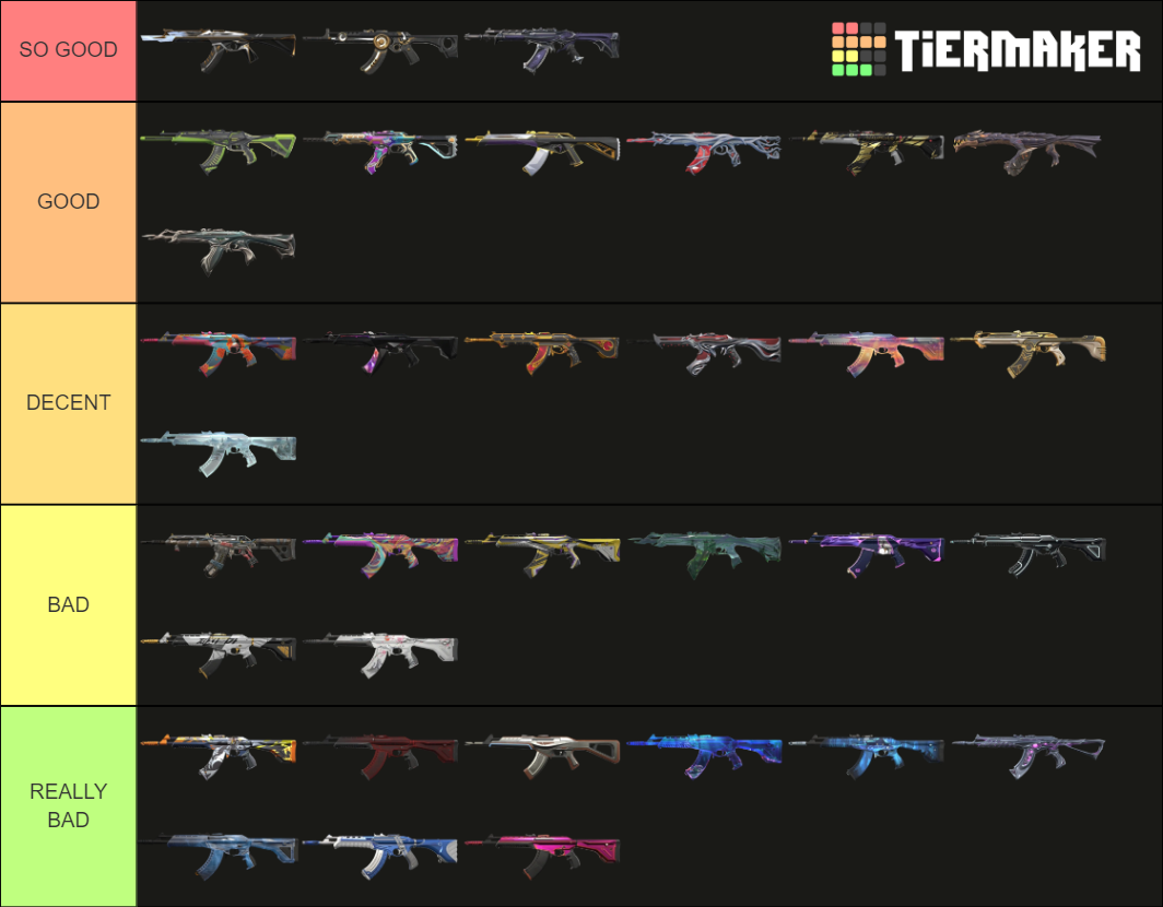 Valorant Vandal Skins Tier List (Community Rankings) - TierMaker