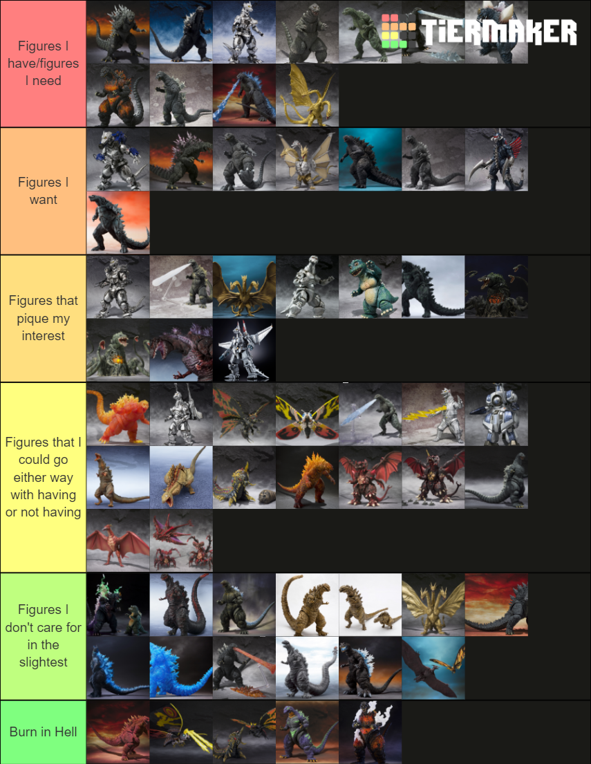 Sh Monsterarts Godzilla Lineup Tier List (community Rankings) - Tiermaker