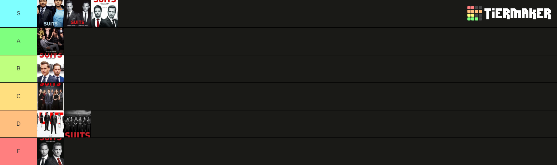 Seasons of Suits Tier List Rankings) TierMaker