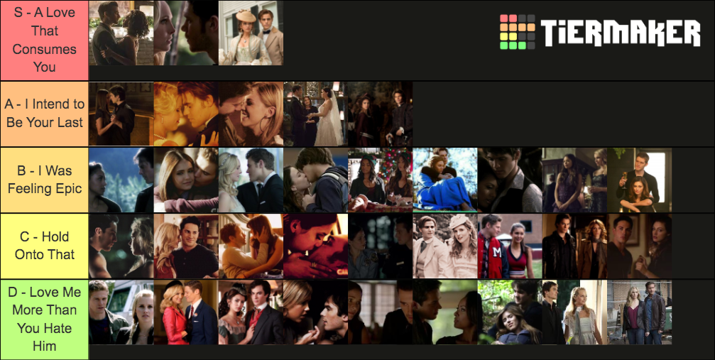 The Vampire Diaries Ships Tier List Rankings) TierMaker