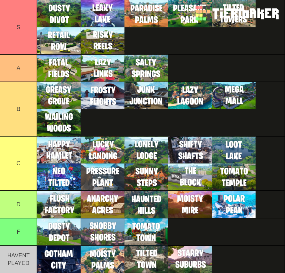 Every Fortnite Chapter 1 Location Tier List Rankings