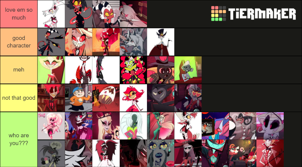 Hazbin Hotel And Helluva Boss Characters Tier List Community Rankings Tiermaker 