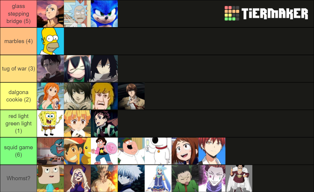 squid game Tier List Rankings) TierMaker