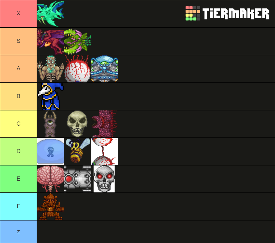 Terraria from easiest to hardest Tier List Rankings) TierMaker