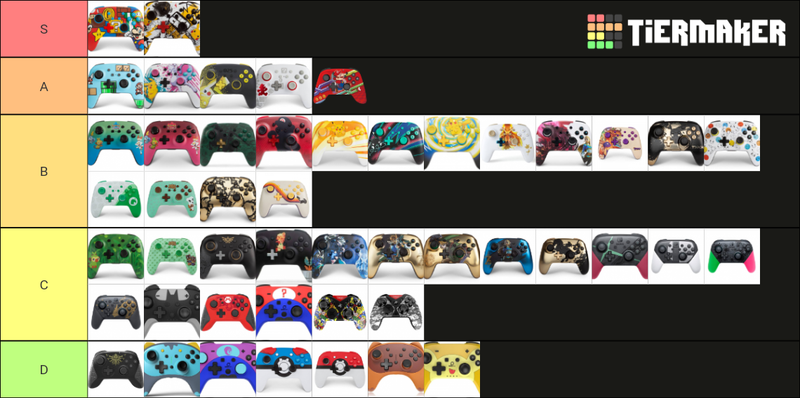 Best Looking Wireless Switch Controllers Tier List Rankings) TierMaker