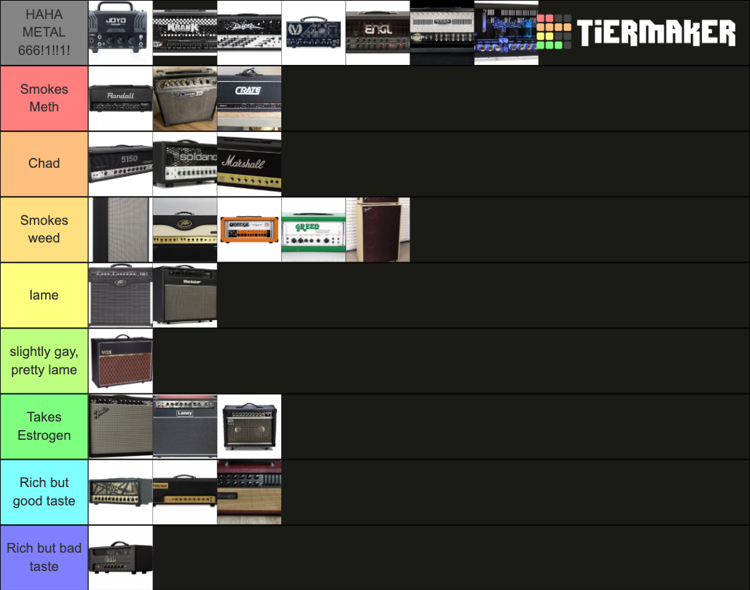 Guitar Amps Tier List Rankings) TierMaker
