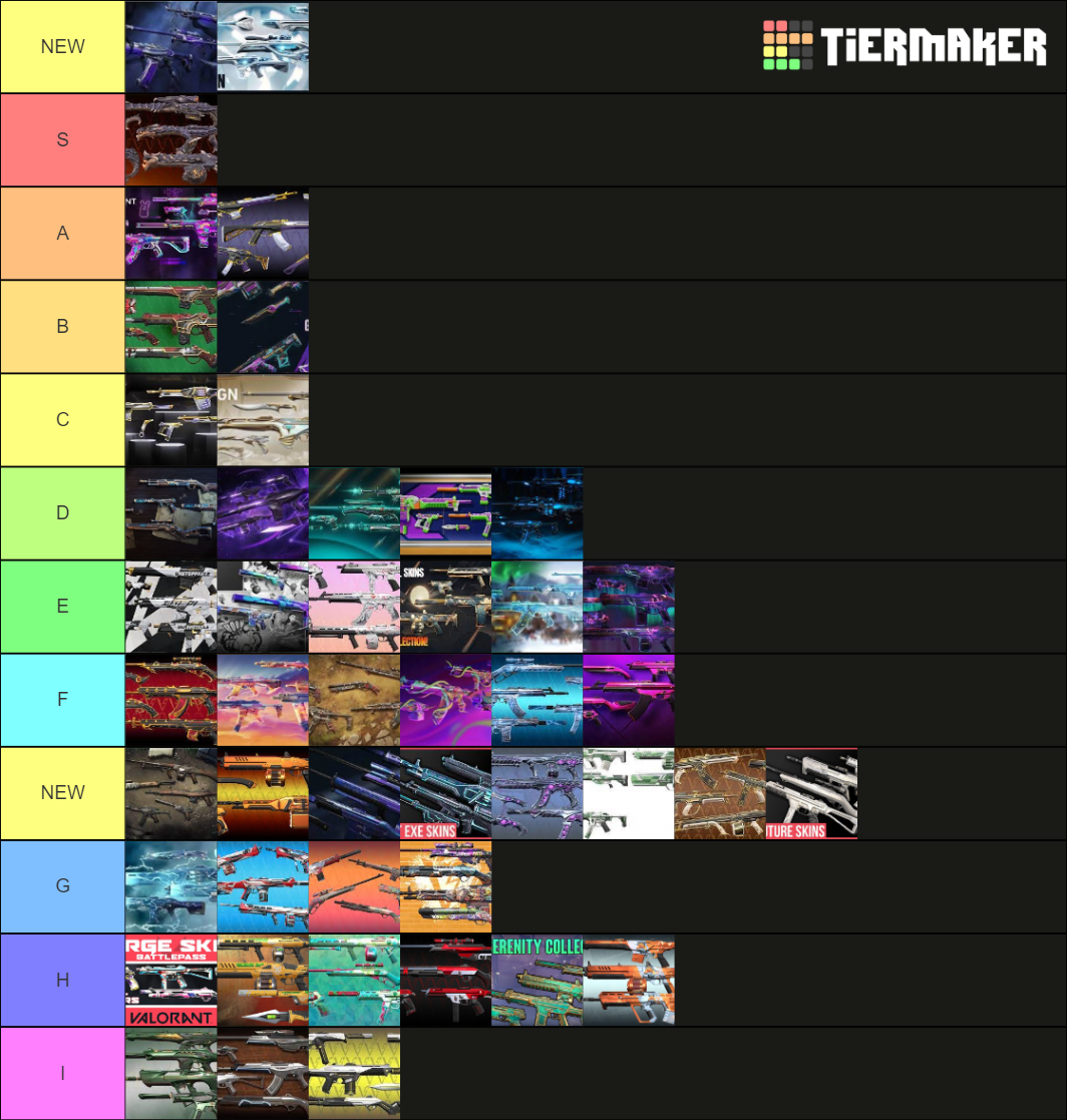 Valorant All Skins Tier List (Community Rankings) - TierMaker