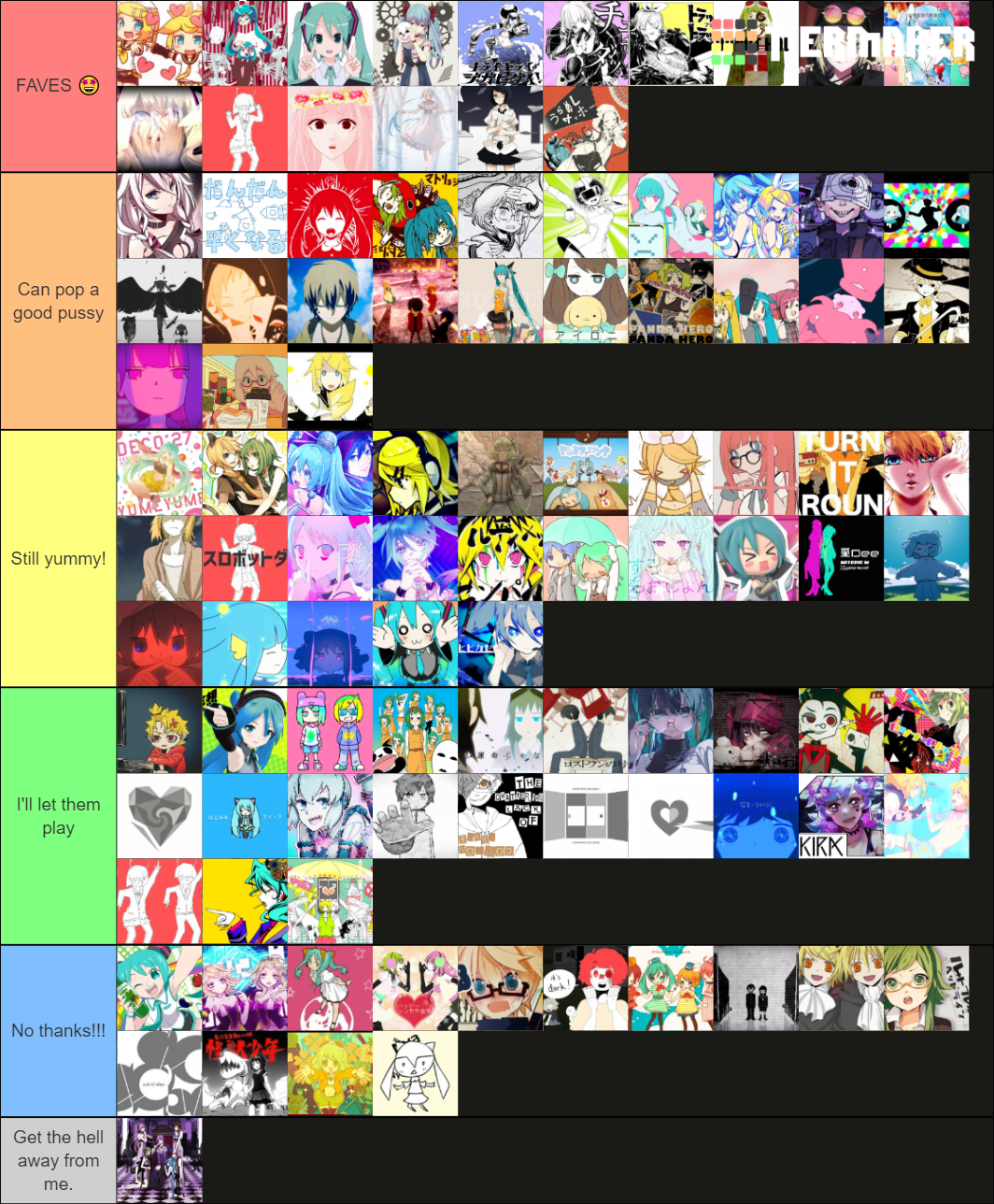 150+ VOCALOID SONGS Tier List (Community Rankings) - TierMaker