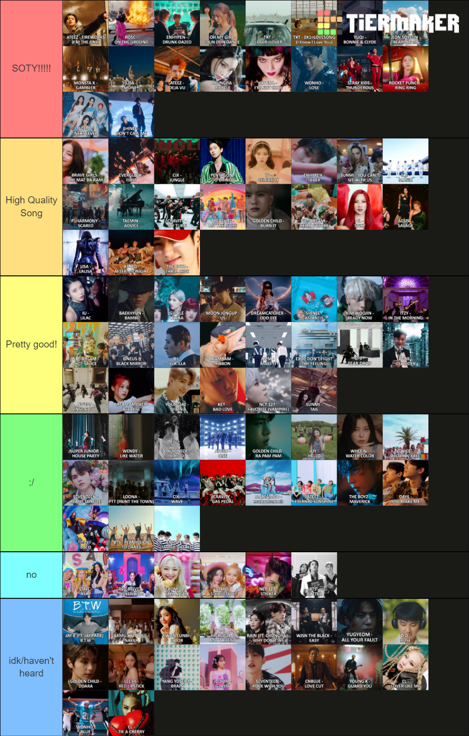 2021 kpop releases Tier List Rankings) TierMaker