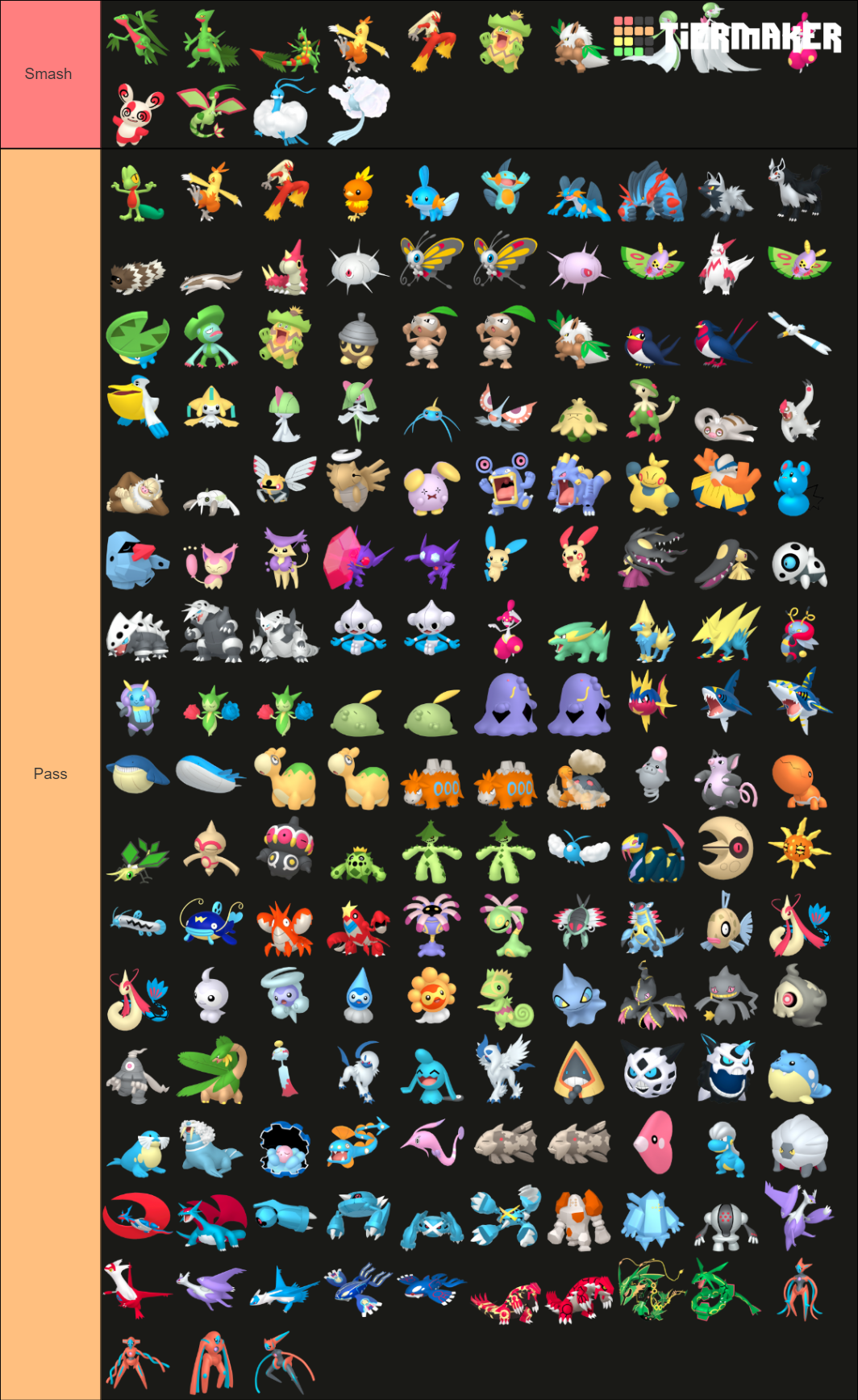 Pokémon Smash Or Pass Gen 3 Tier List Community Rankings Tiermaker 
