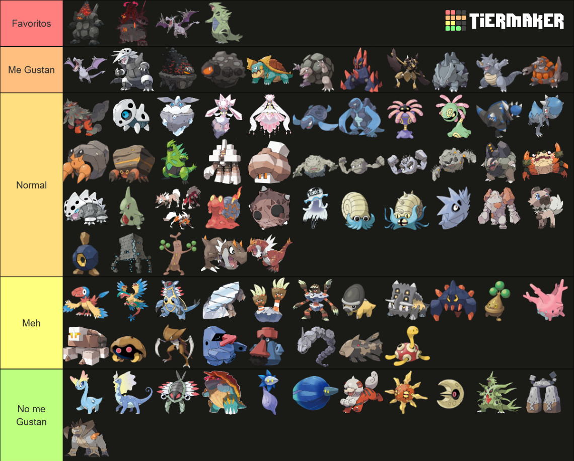 Pokémon Tipo Roca Tier List (Community Rankings) - TierMaker