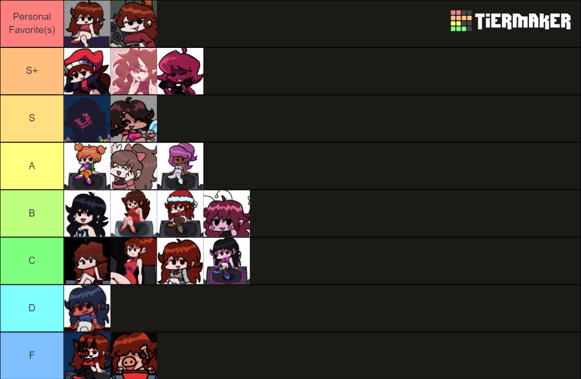 FNF Girlfriend Design Ranking Tier List (Community Rankings) - TierMaker