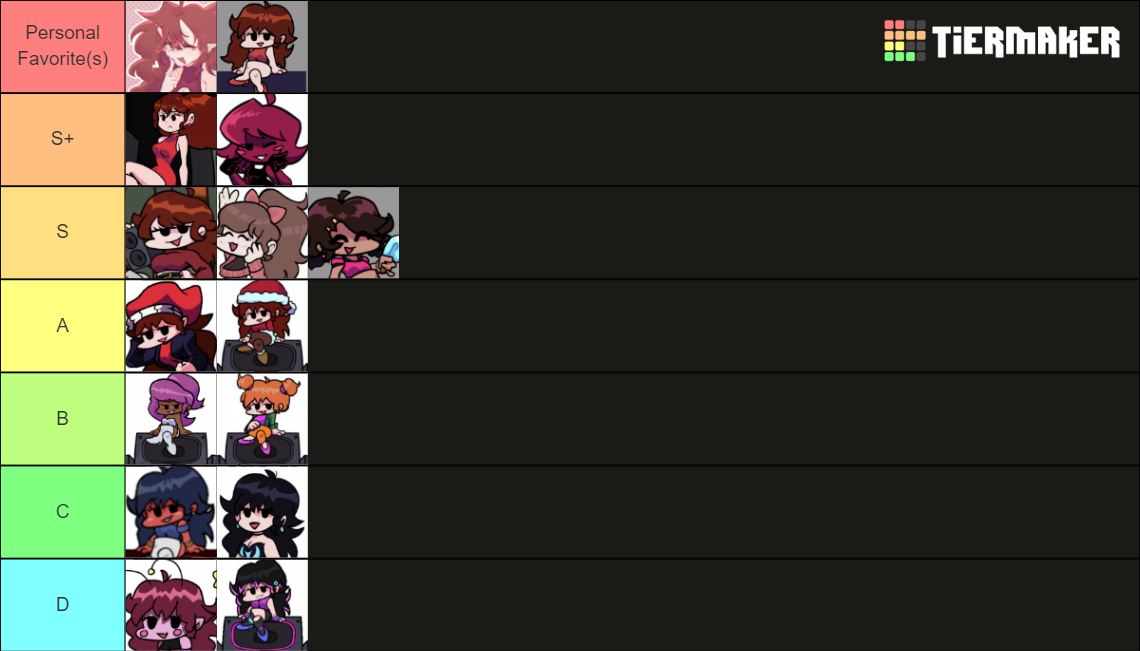 FNF Girlfriend Design Ranking Tier List (Community Rankings) - TierMaker