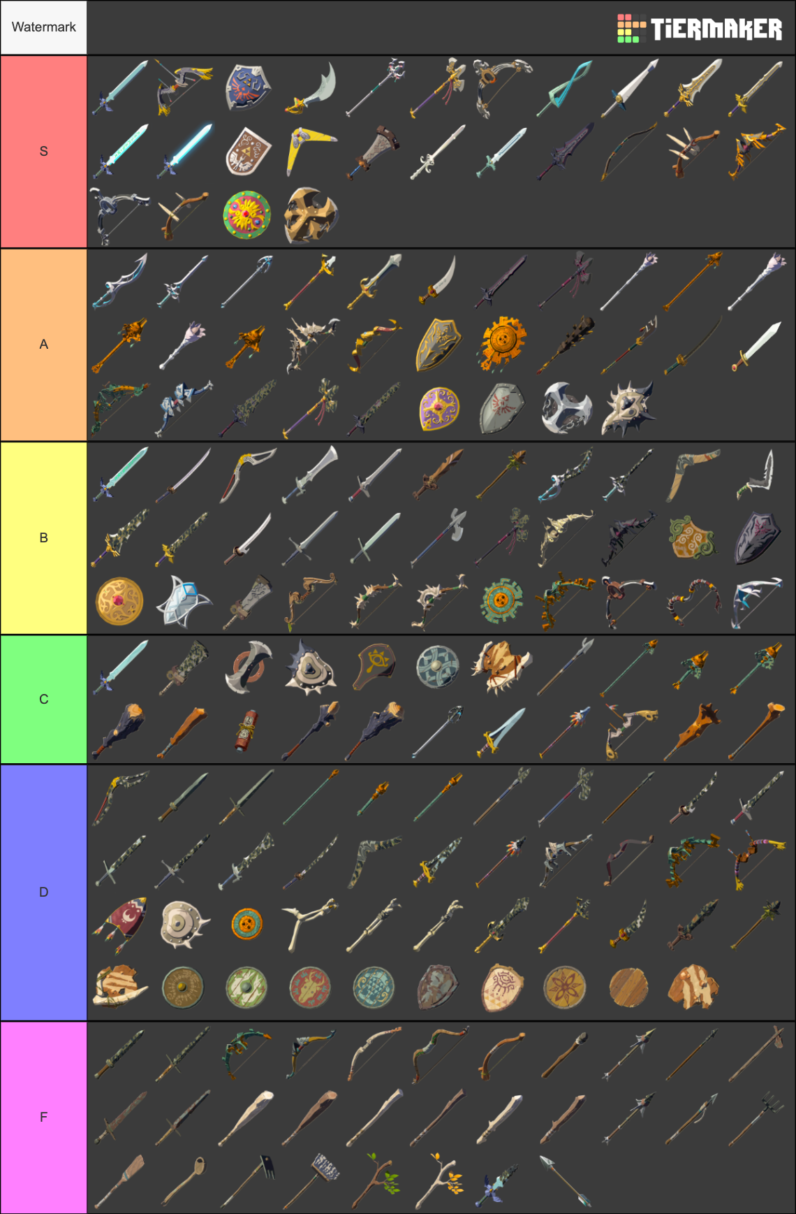 Tears of the Kingdom Weapon Tier List (Community Rankings) - TierMaker