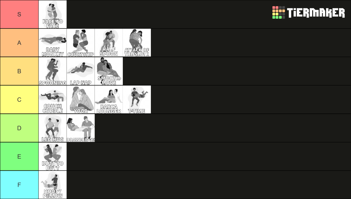Cuddle Positions Tier List (Community Rankings) - TierMaker