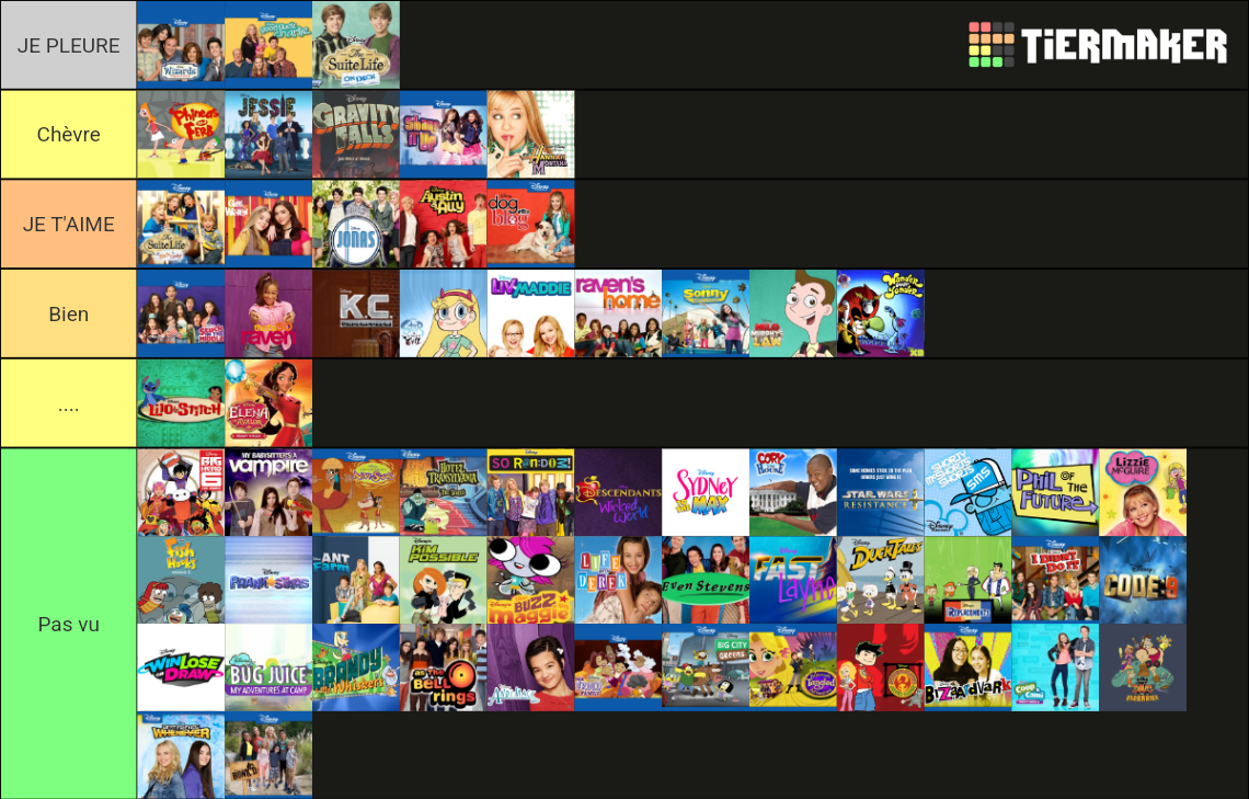 disney channel shows Tier List (Community Rankings) - TierMaker