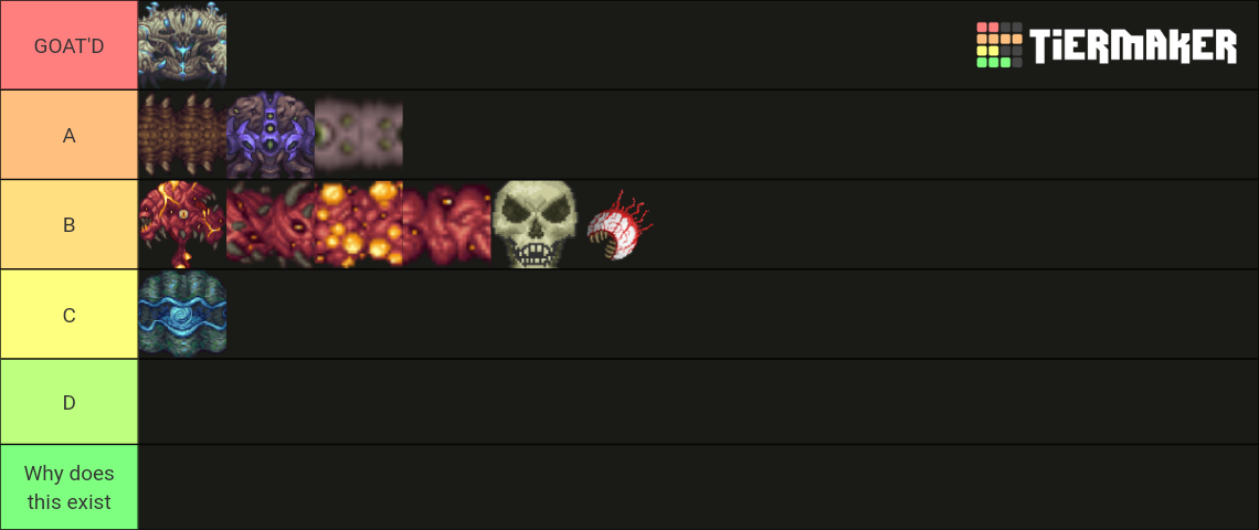 All Calamity Mod &Vanilla Terraria Bosses & Minibosses Tier List ...