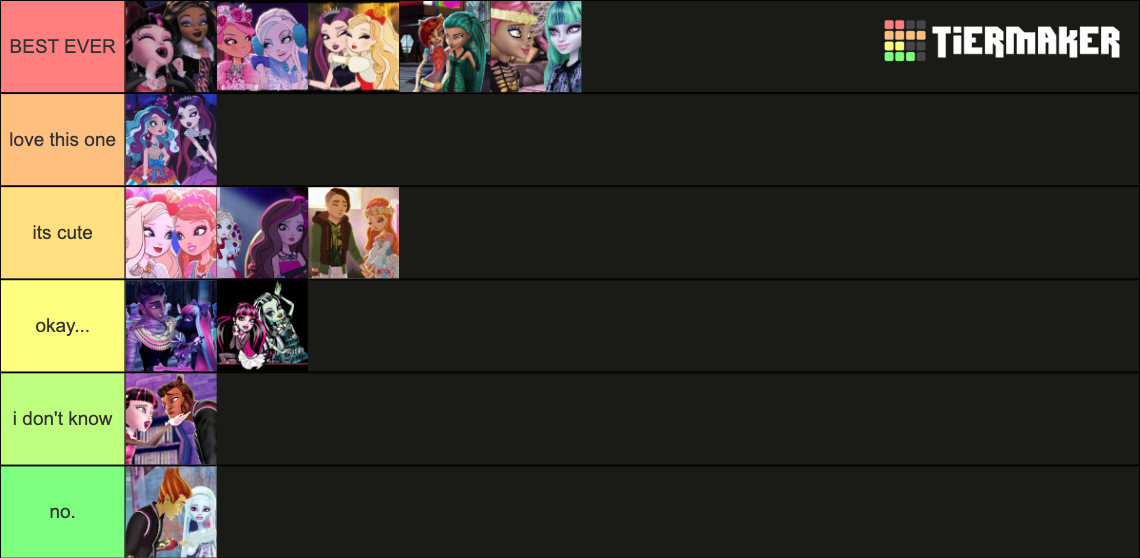 eah and monster high ships Tier List (Community Rankings) - TierMaker