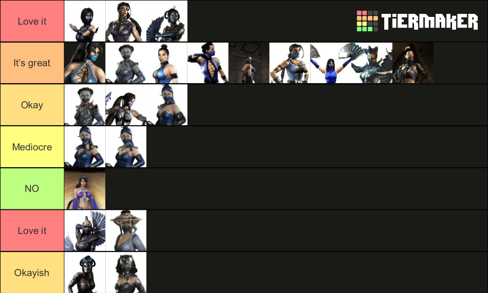 Kitana’s outfits Tier List (Community Rankings) - TierMaker