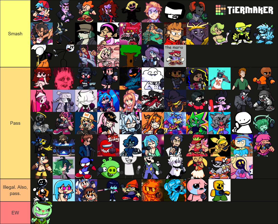 FNF Vanilla + Mods Characters Tier List (Community Rankings) - TierMaker