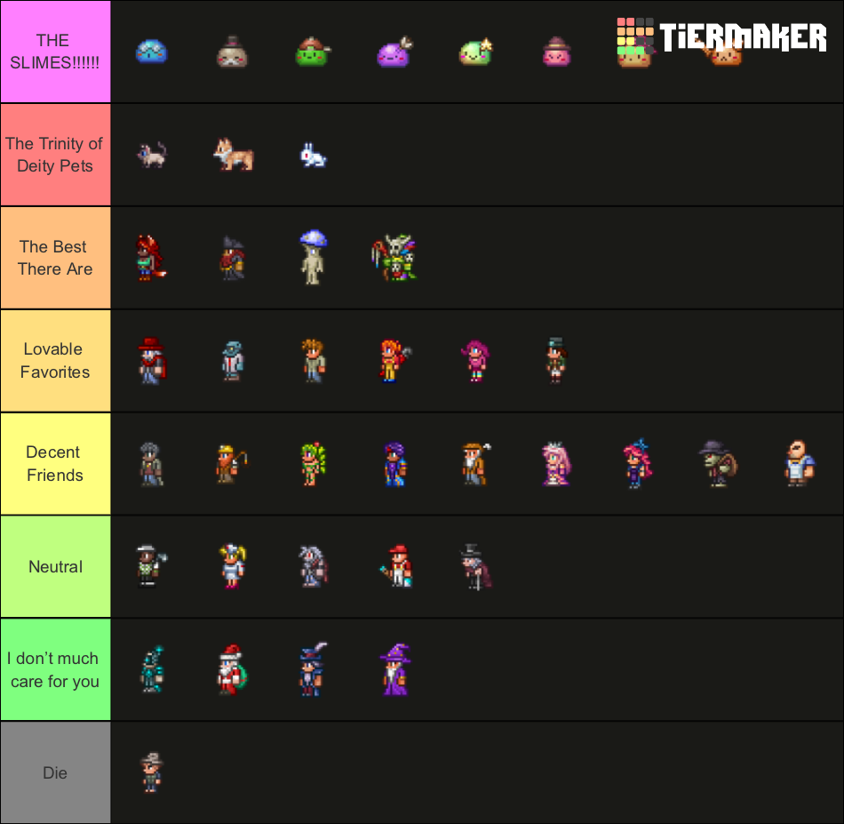 Terraria NPC Tier List Rankings) TierMaker