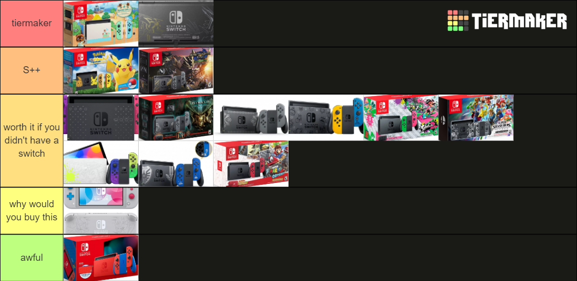 special edition switches Tier List Rankings) TierMaker