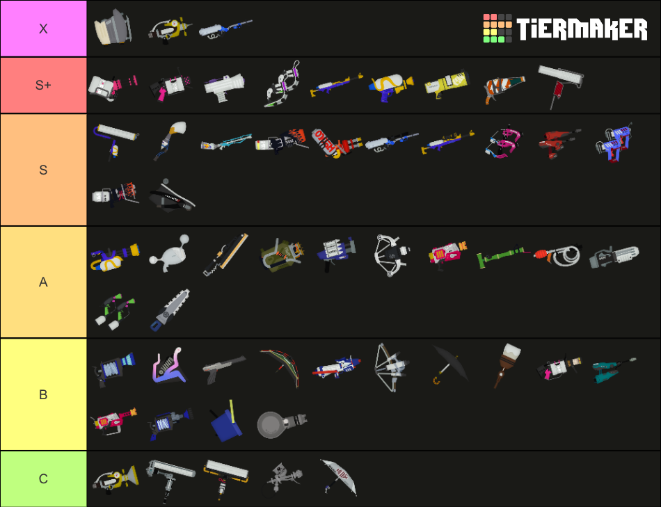 Splatoon 3 Main Weapons Tier List (Community Rankings) - TierMaker