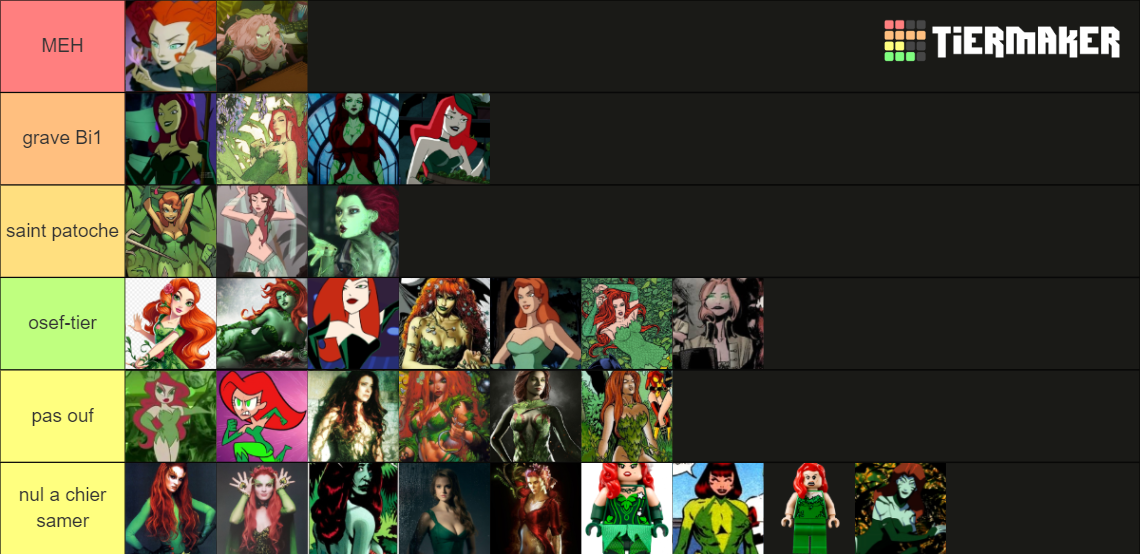 Batman Villain Designs Poison Ivy Tier List Rankings
