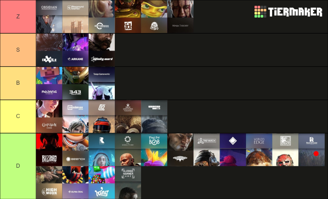 Xbox Game Studios Tier List Rankings) TierMaker