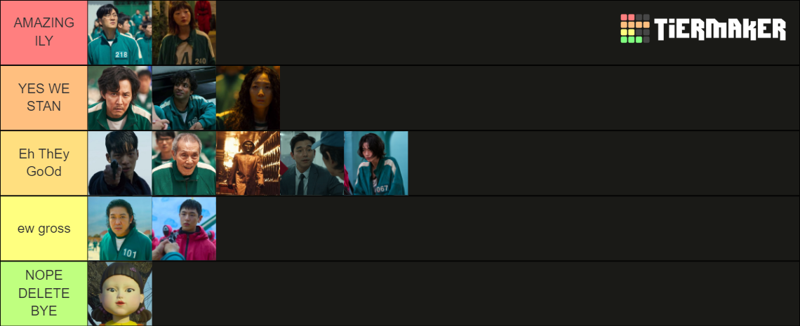 squid game 2 characters tier list