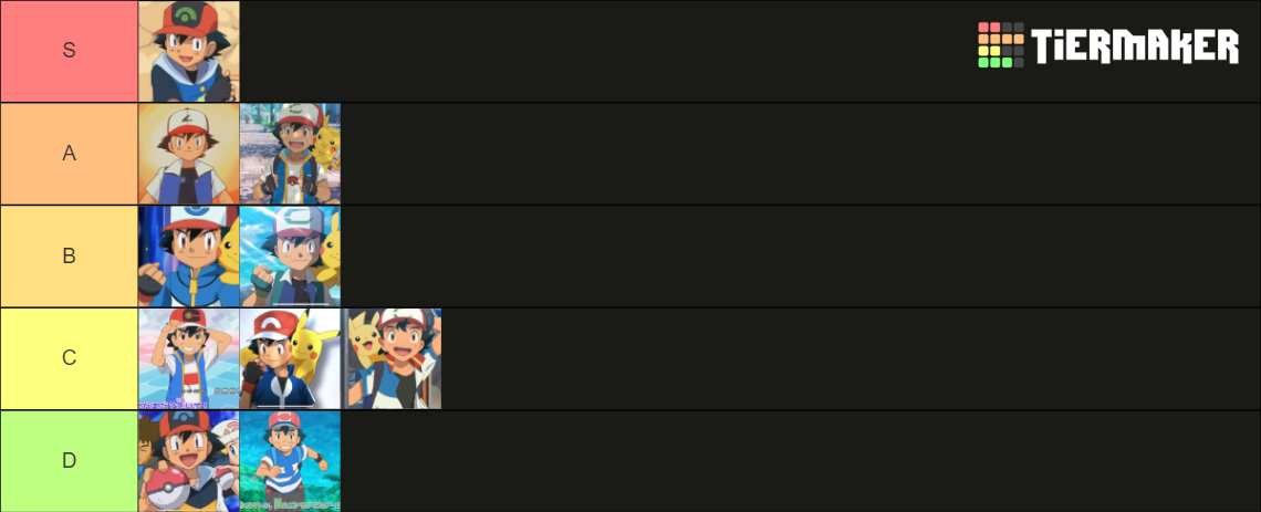 Ash Ketchum Designs Tier List (Community Rankings) - TierMaker