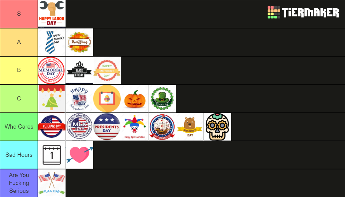 Best Holiday Tier List Rankings) TierMaker