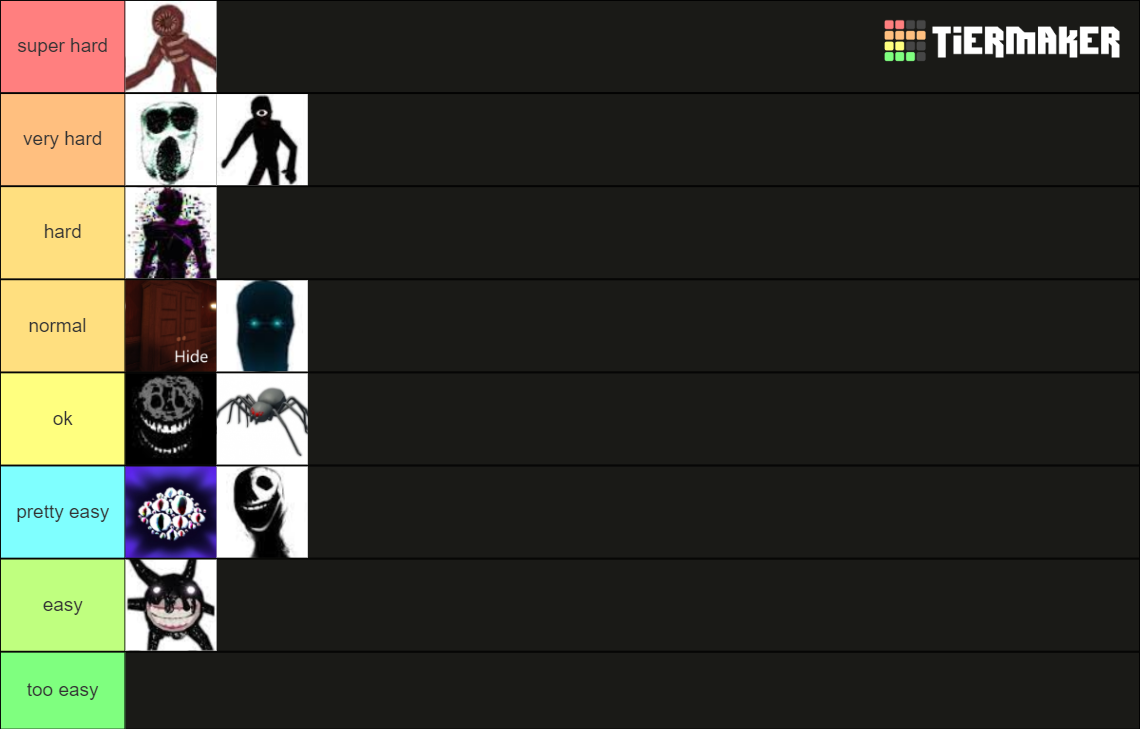 Roblox game doors monsters Tier List Rankings) TierMaker
