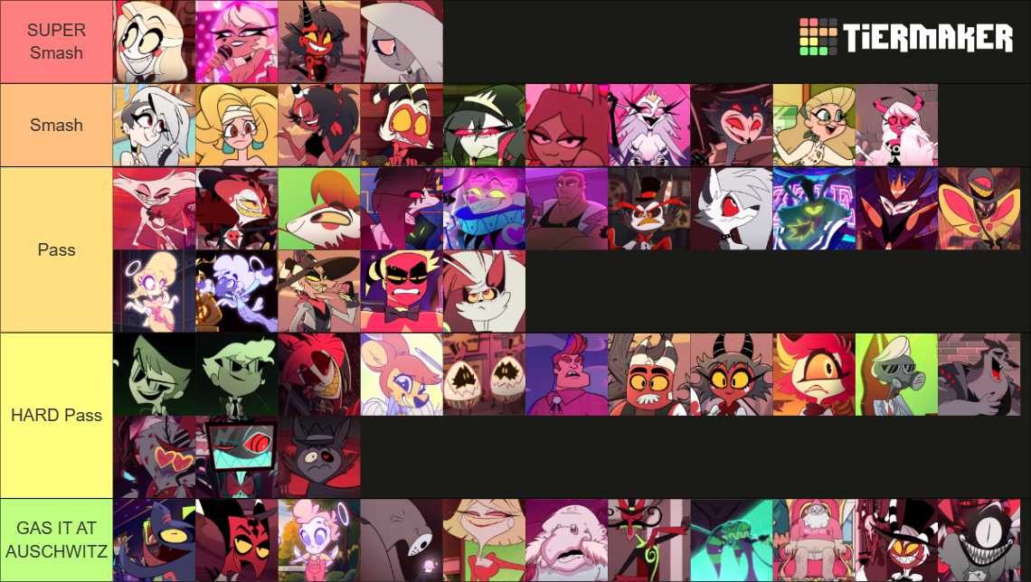 Hazbin Hotel + Helluva Boss ULTIMATE Smash or Pass Tier List (Community ...