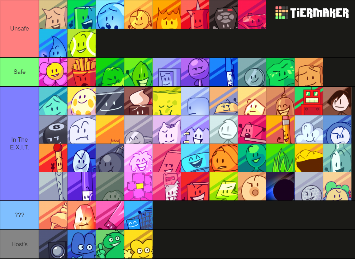 BFDI, BFDIA, BFB and TPOT as of TPOT 1 and BFB 28 Tier List Rankings) TierMaker