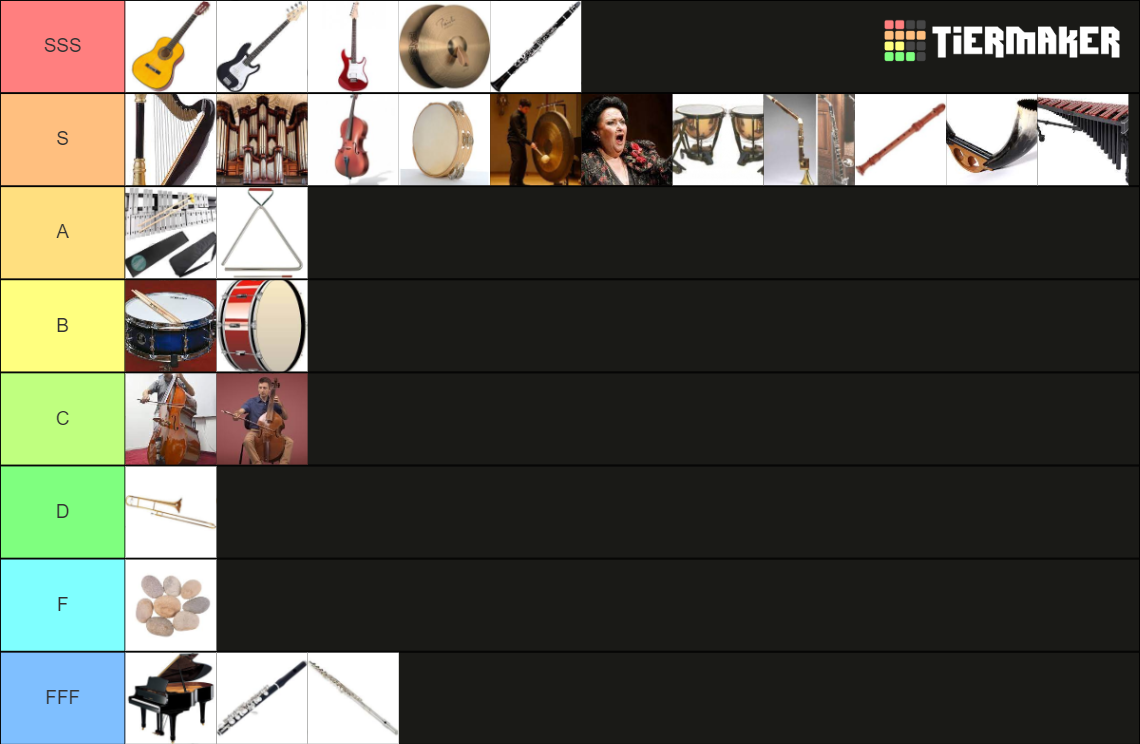 A lot of musical instruments Tier List (Community Rankings) - TierMaker