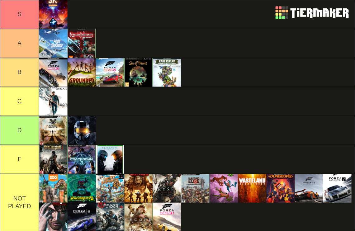 Xbox Games Exclusive Tier List (Community Rankings) - TierMaker