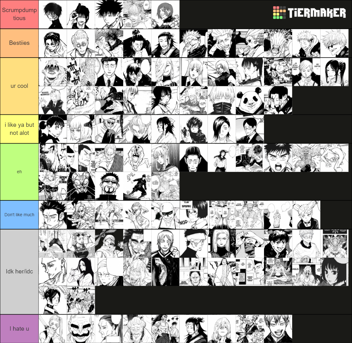 Jujutsu Kaisen All Characters Tier List (Community Rankings) - TierMaker