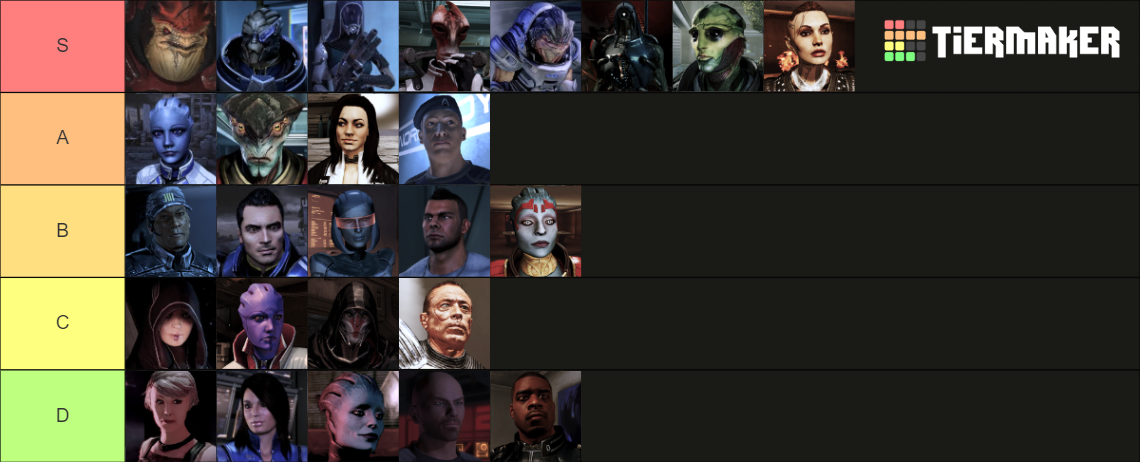 All Mass Effect Squadmates Tier List Community Rankings Tiermaker 